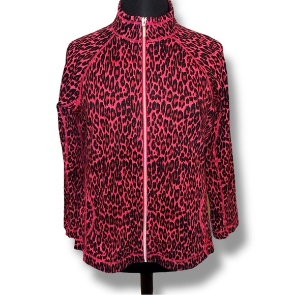 TOMMY BAHAMA Cat’s Meow Zip Front Stretch Cotton Jacket - XL Red/Black - Picture 2 of 15
